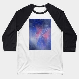 Gemini Star Constellation with Galaxy Background Baseball T-Shirt